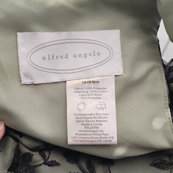 VTG Alfred Angelo Formal Top Green Sage and Black Floral Lace Overlay M? - Picture 6 of 8